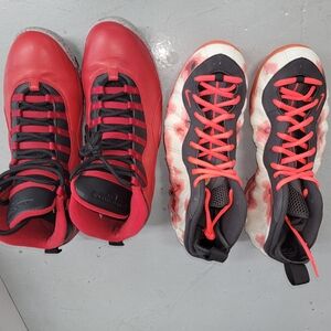 Nike Red and Black High-Top Sneakers